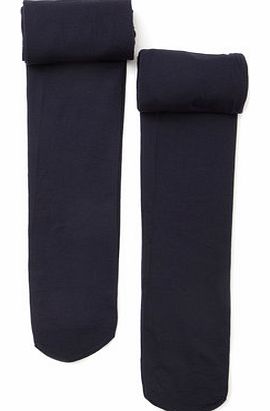 Bhs Girls Two Pack Navy 40D Tights, navy 1497010249