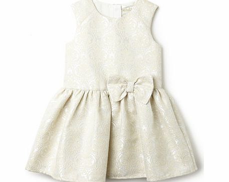 Bhs Girls Younger Girls Ivory Jacquard Bow Dress,