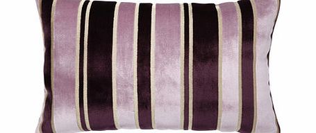 Heather Velvet Stripe Lumbar Cushion, heather