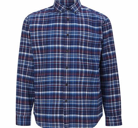 Heavy Brushed Cotton Shirt, Blue BR51C15FBLU