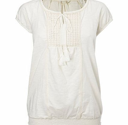 Bhs Ivory Short Sleeve Crochet Gypsy, ivory 2422460904