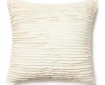Ivory velvet ruffle cushion, ivory 1843540904