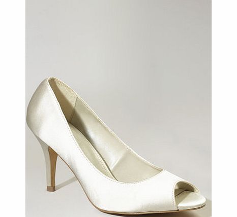 Bhs Ivory Wedding Collection Satin Peep Toe Court