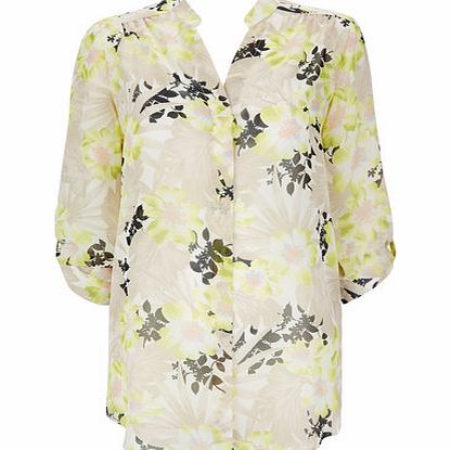 Bhs Lime Palm Floral Shirt, lime 12026926253