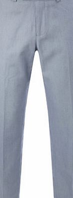 Bhs Mens Blue Twill Tailored Fit Flat Front
