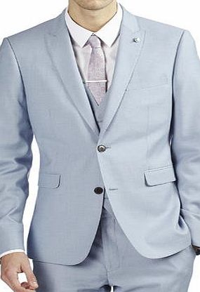 Bhs Mens Burton Light Blue Pastel Skinny Fit Suit