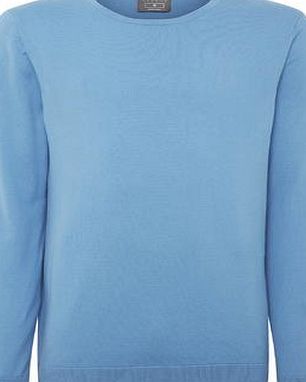 Bhs Mens Burton Sky Blue Crew Neck Jumper, Sky