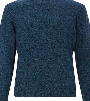 Bhs Mens Duke Blue Cotton Twist Crew Neck Jumper,