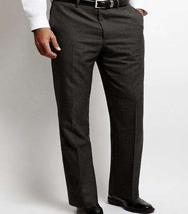 Bhs Mens Grey Stripe Regular Fit Trousers, Grey