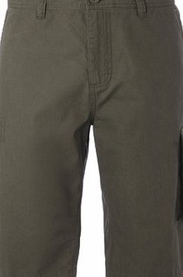 Bhs Mens Khaki Cargo 3/4 Length Shorts, Green
