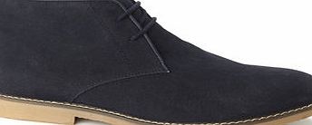 Bhs Mens Navy Suede Look Desert Boots, NAVY