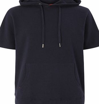 Bhs Mens Navy Textured Hooded Top, Blue BR62T03GNVY