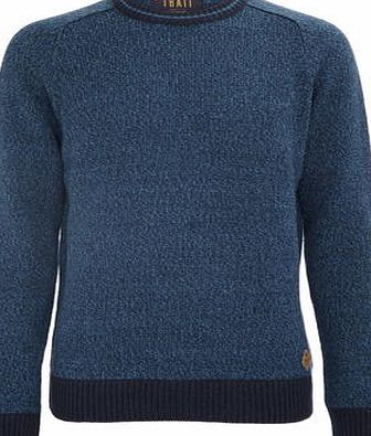Bhs Mens Navy Twist Crew Neck Jumper, NAVY BR53H02HNVY