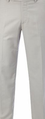 Bhs Mens Pastel Grey Tailored Fit Trousers, Grey