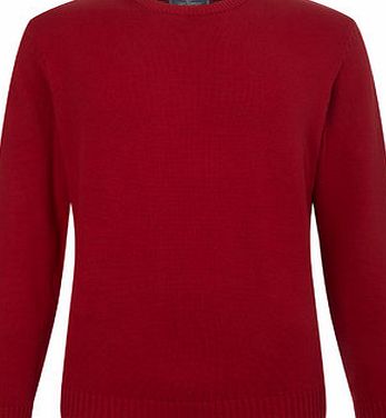 Bhs Mens Red Cotton Crew Neck Jumper, RED BR53B02HRED
