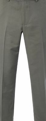 Bhs Mens Sage Soft Touch Regular Fit Trousers, Green