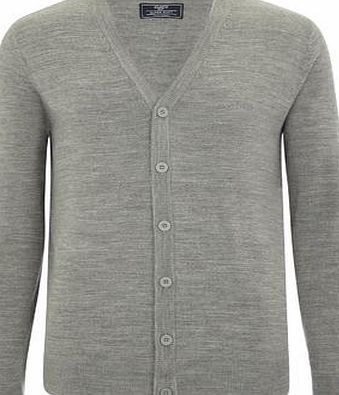 Bhs Mens Supersoft Grey Marl Cardigan, GREY MARL