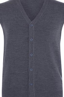 Bhs Mens Supersoft Light Grey Waistcoat, LT GREY
