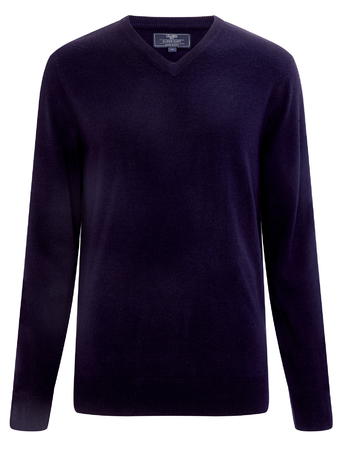 Bhs Mens Supersoft Navy V-Neck Jumper, NAVY