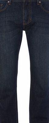 Bhs Mens Trait Dirty Tint Straight Fit Jeans, Blue