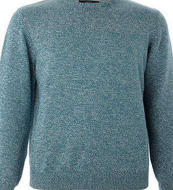 Bhs Mens Turquoise Cotton Twist Crew Neck Jumper,