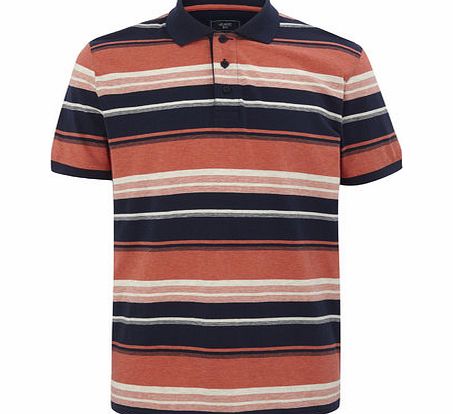 Multi Stripe Jersey Polo Shirt, Orange BR52J04GORG