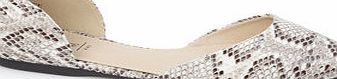 Bhs Natural 2 part pointed flat casual shoe, natural
