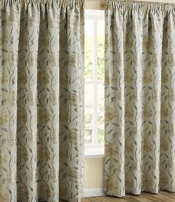 Bhs Natural Floral Trail Pencil Pleat Curtains,