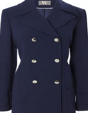 Bhs Navy Double Breasted Short Coat, navy 8317650249