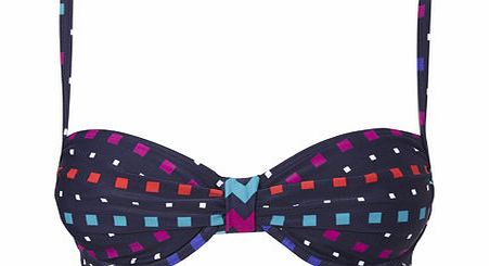 Bhs Navy Multi Great Value Square Print Underwired