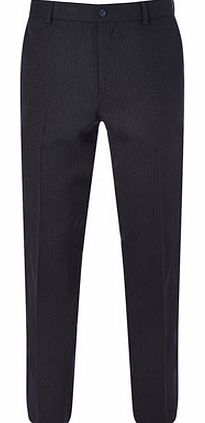 Navy Stripe Flat Front Trousers, Blue BR65F04DNVY