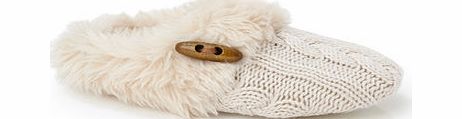Bhs Oatmeal Cable Knit Padder Slipper, oatmeal
