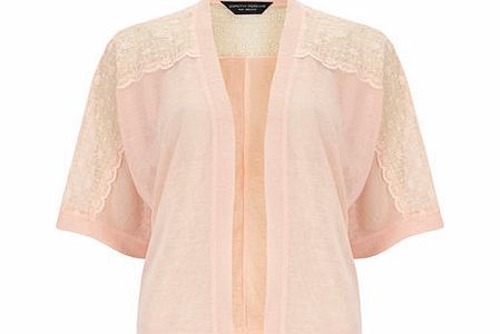 Bhs Peach Lace Insert Kimono Top, peach 19121297313