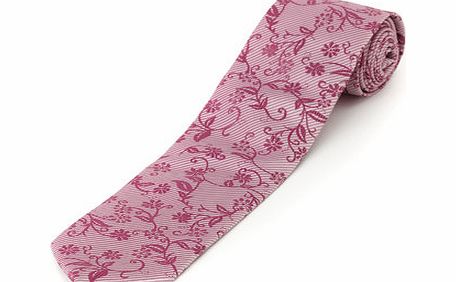 Pink Floral Texture Tie, Pink BR66D03GPNK