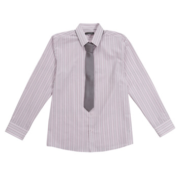 Pink stripe shirt and tie set