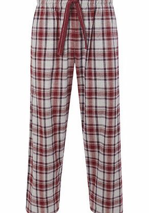 Pure Cotton Checked Pyjama Bottoms, Red
