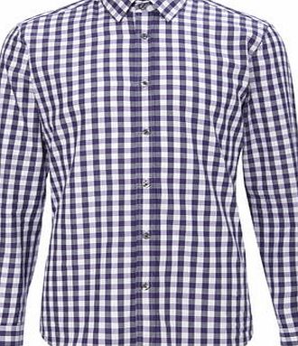 Purple Cotton Gingham Shirt, Purple BR51J05FPUR