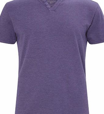 Purple Notch Neck T-Shirt, Purple BR52B15GPUR