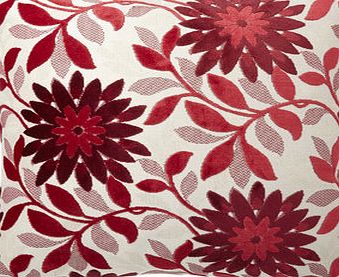 Red Floral Cut Velvet Cushion, soft red 1843648482