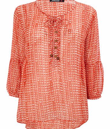 Bhs Red Printed Kaftan Top, red 3390720007