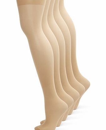 Bhs Sand 5 Pairs of 10 Denier Nylon Tights, sand
