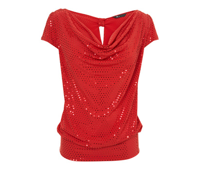 bhs Sequin cowl neck top