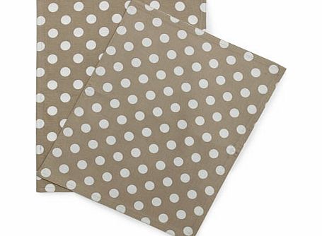 Set of two beige polka dot placemats, beige