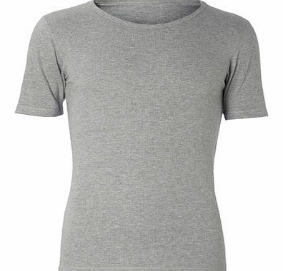Short Sleeve Grey Thermal Top, Grey BR60M07DGRY