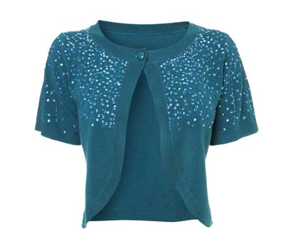 bhs Short sleeve scattered beaded shrug