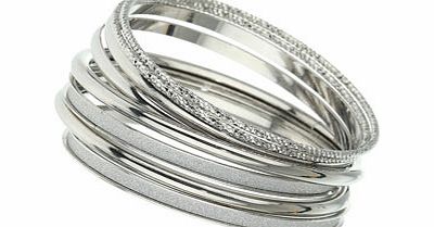 Silver Glitter Bangle Pack, silver 12163660430