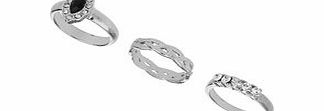 Bhs Silver Navette Stack Ring, crystal 12178040240