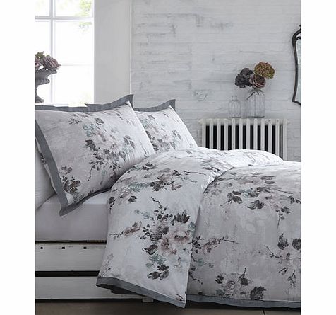 Sketchy floral printed bedding set, grey
