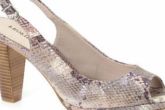 Bhs Snake Heel Detail Platform Sling Back, snake