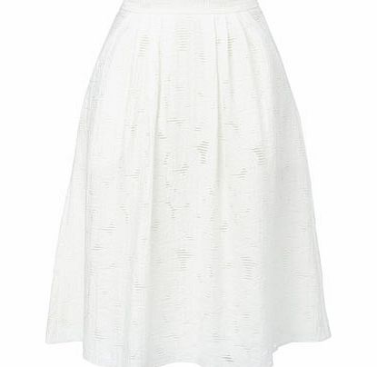 Bhs Spot Jacquard Skirt, white 8615540306